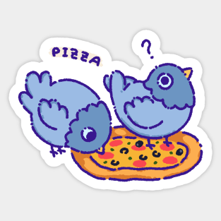 Pigeon on a pizza Sticker